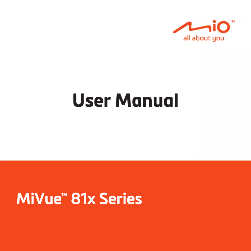 Page 1 of the manual User Manual Mio MiVue 818