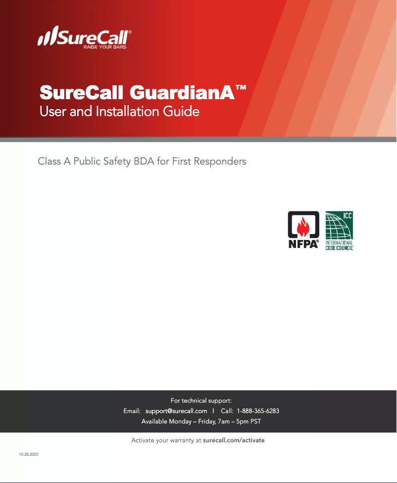 Page 1 of the manual User Manual SureCall Guardian QR700