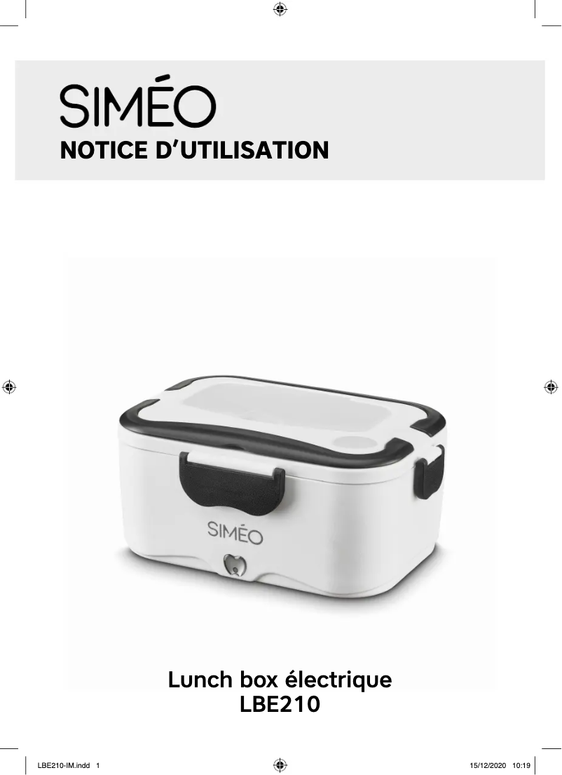 Image de la première page du manuel de l'appareil LBE210
