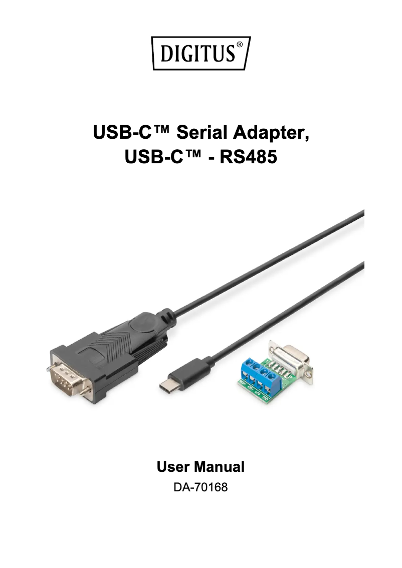 Page 1 of the manual Instruction Manual Digitus DA-70168