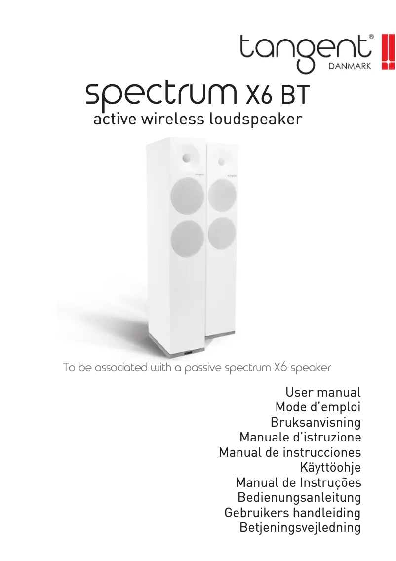 Page 1 de la notice Manuel utilisateur Tangent Spectrum X6 BT