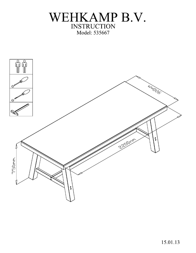 Page 1 de la notice Manuel utilisateur Wehkamp Lorens
