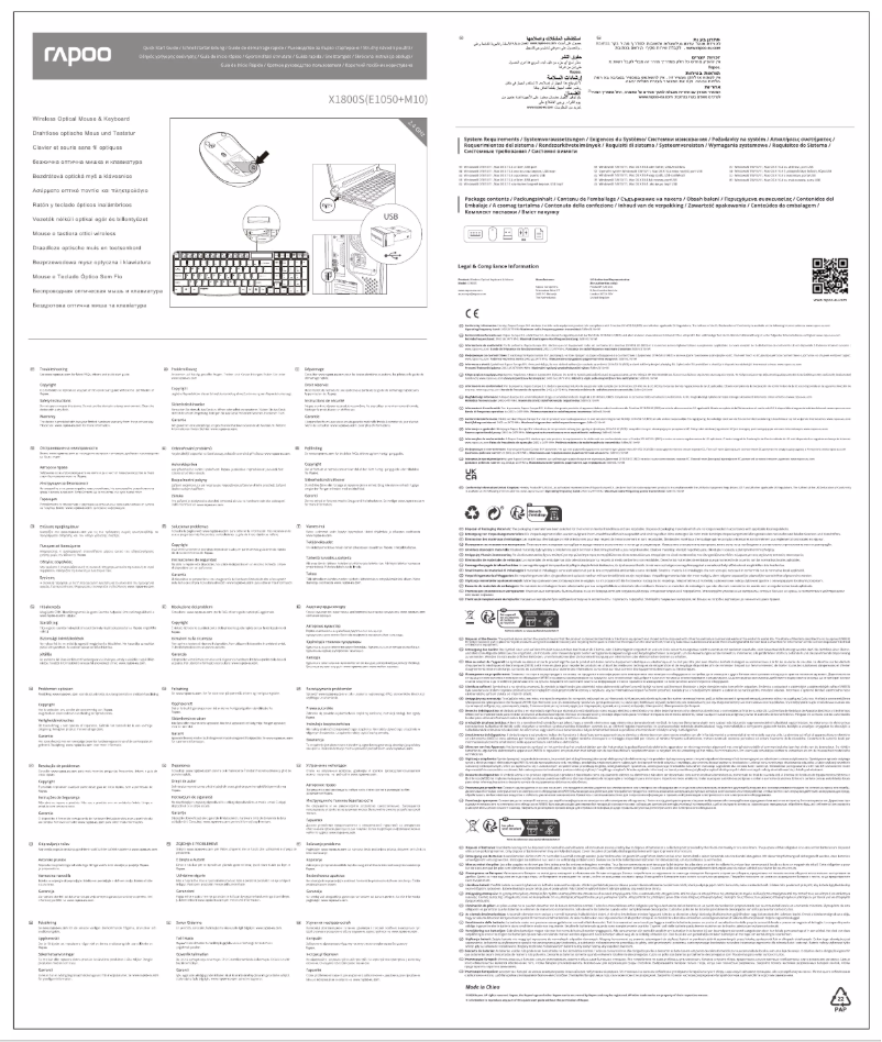 Page 1 of the manual User Manual Rapoo X1800S