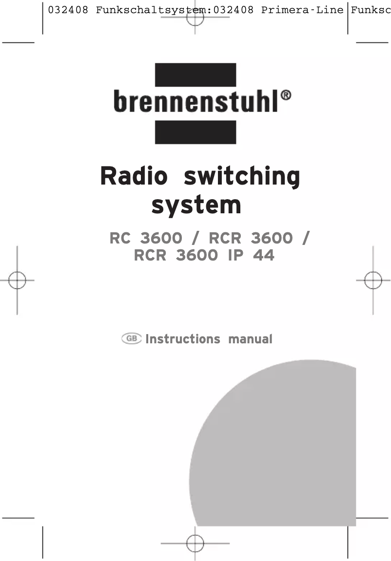 First page image of the manual for RCR 3600