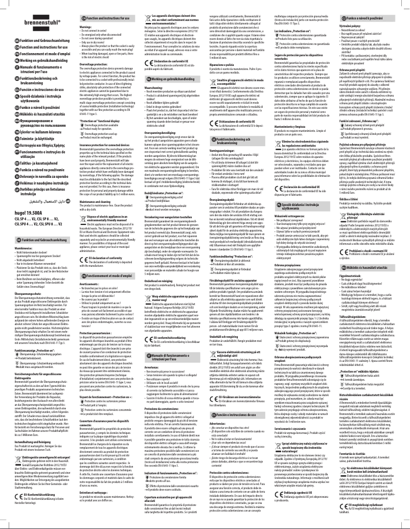 First page image of the manual for hugo! 19.500