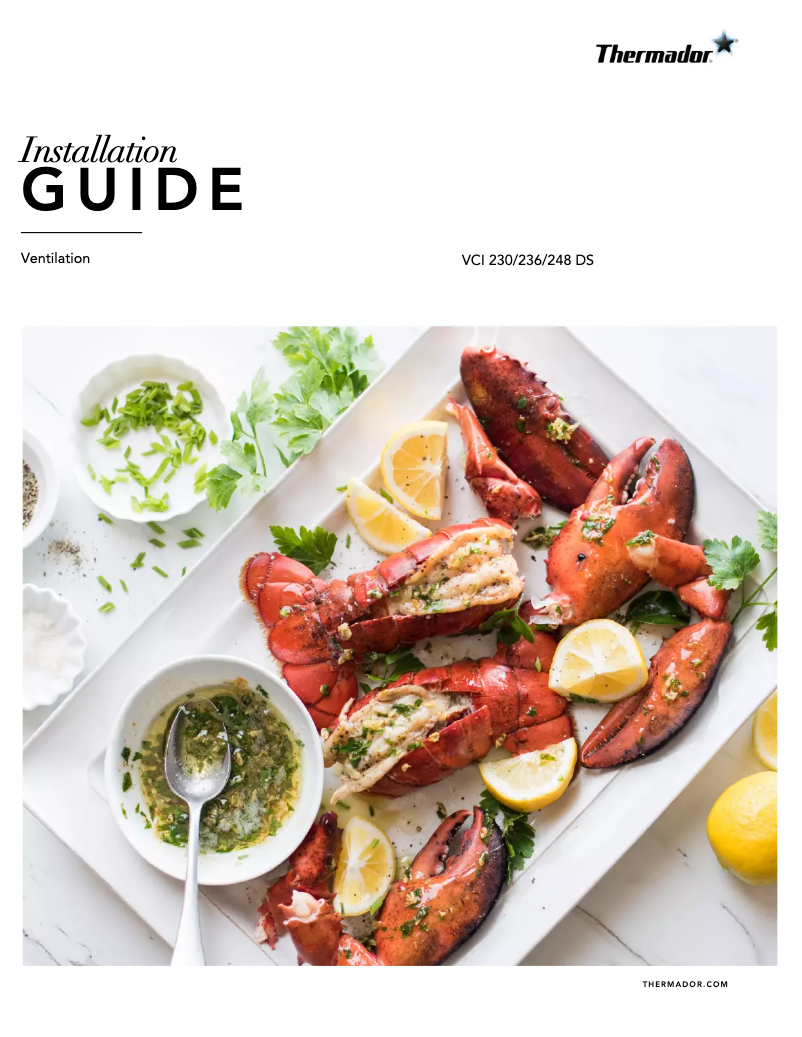 Page 1 of the manual Installation Guide Thermador VCI230DS