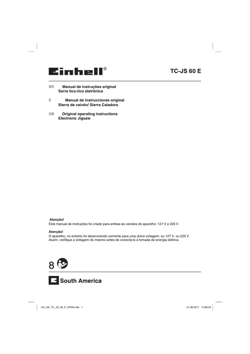 First page image of the manual for TC-JS 60 E