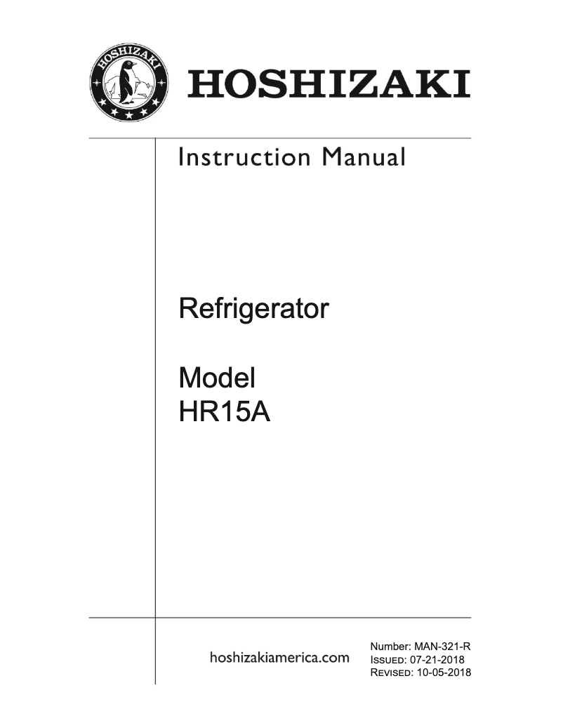 First page image of the manual for HR15A