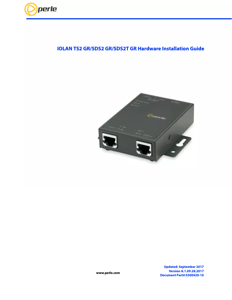 Page 1 of the manual User Manual Perle IOLAN SDS2