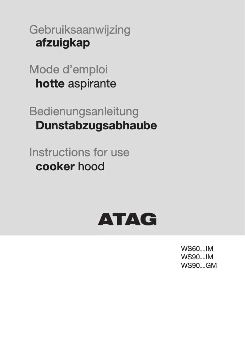 First page image of the manual for WS90292IM