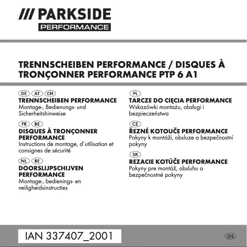 First page image of the manual for PTP 6 A1