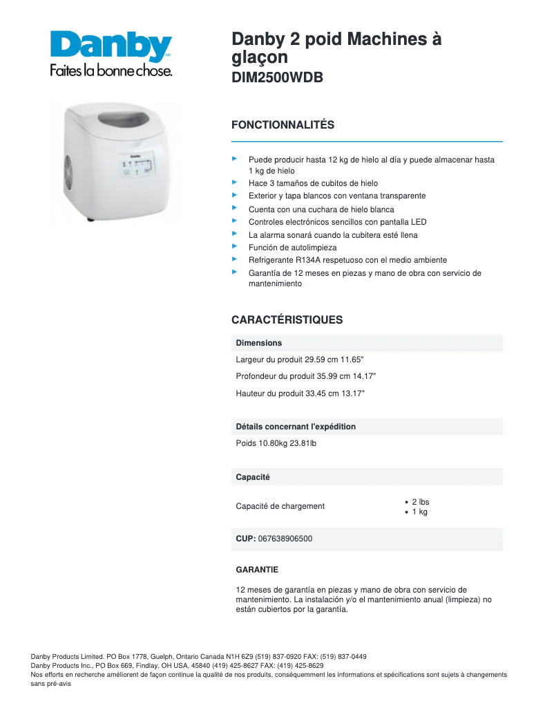 First page image of the manual for DIM2500WDB