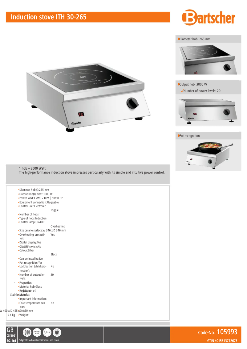 First page image of the manual for ITH 30