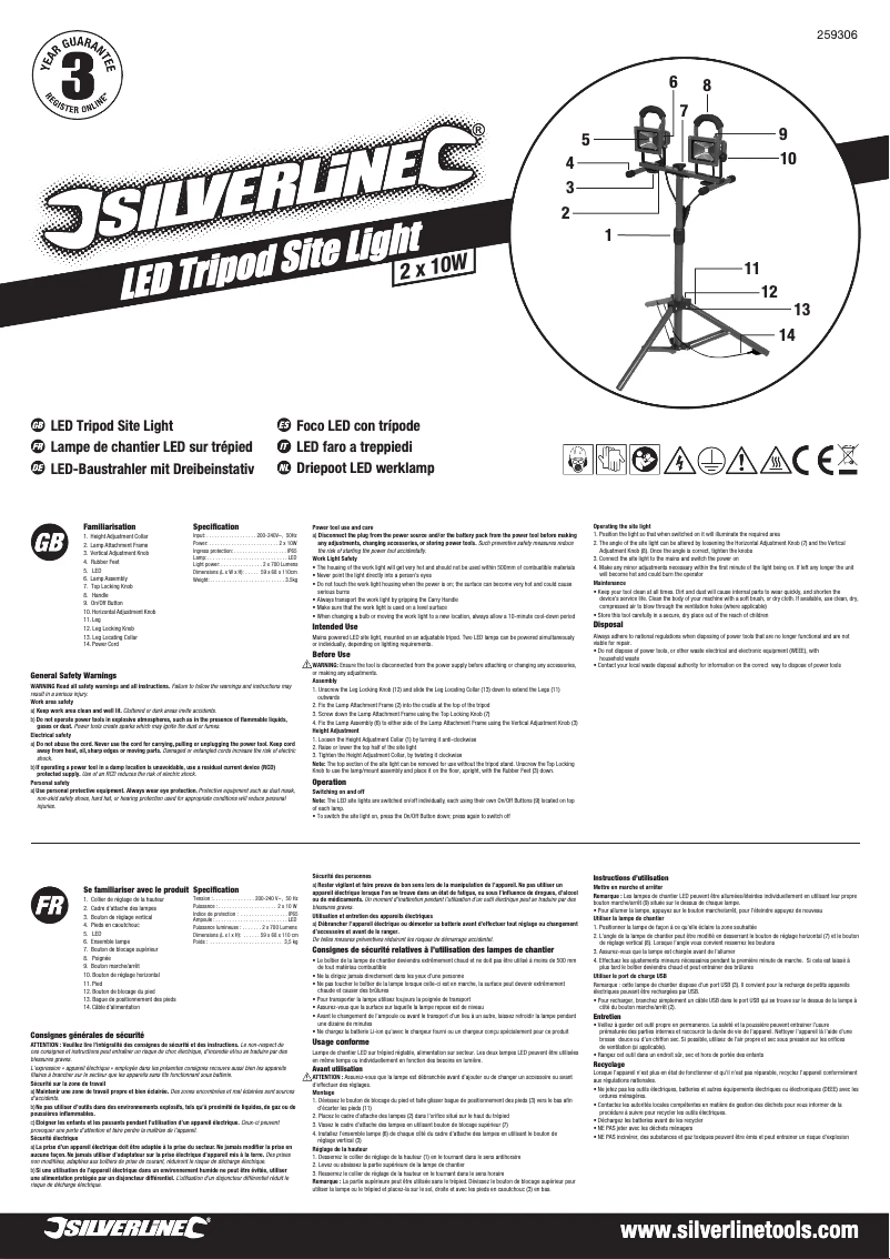 First page image of the manual for 259306