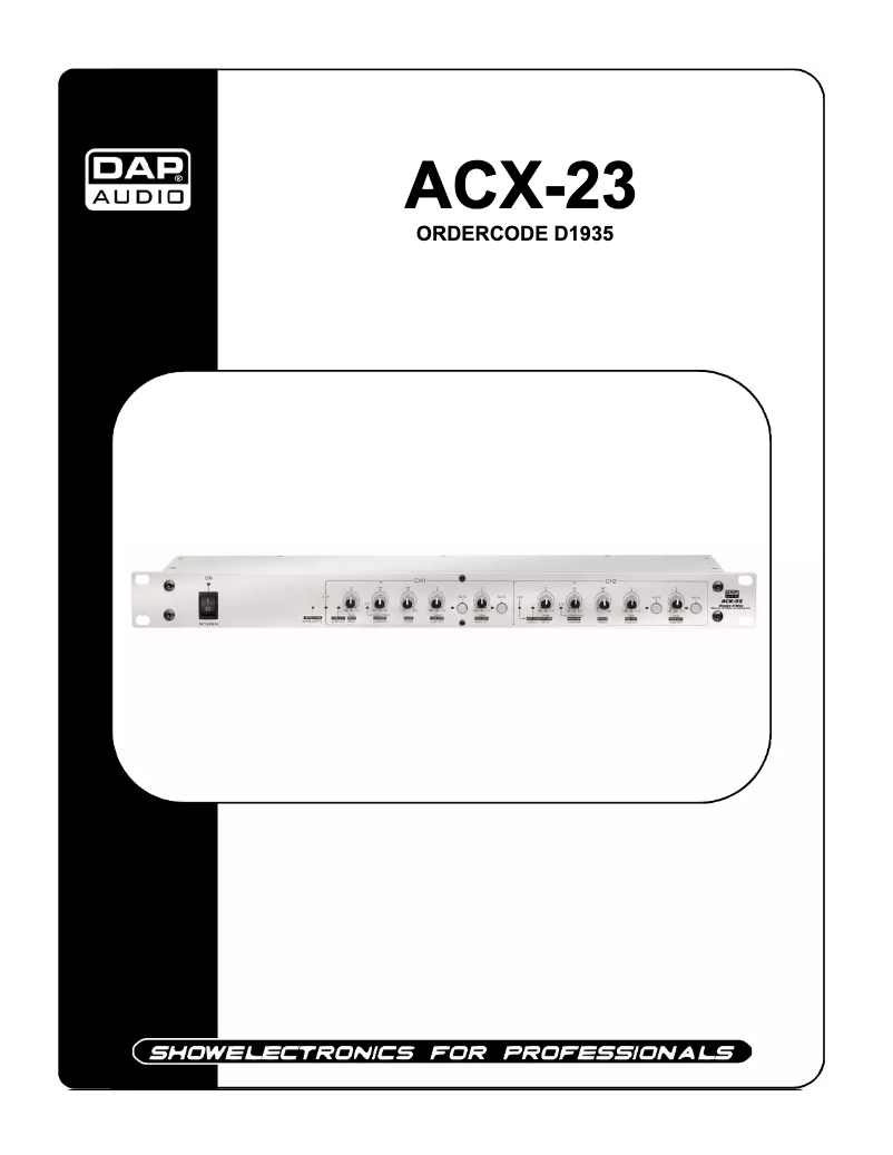 First page image of the manual for ACX-23