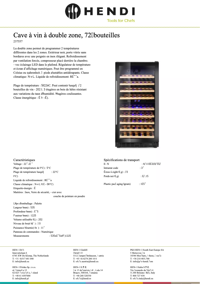 Page 1 of the manual Technical Sheet Arktic 237557