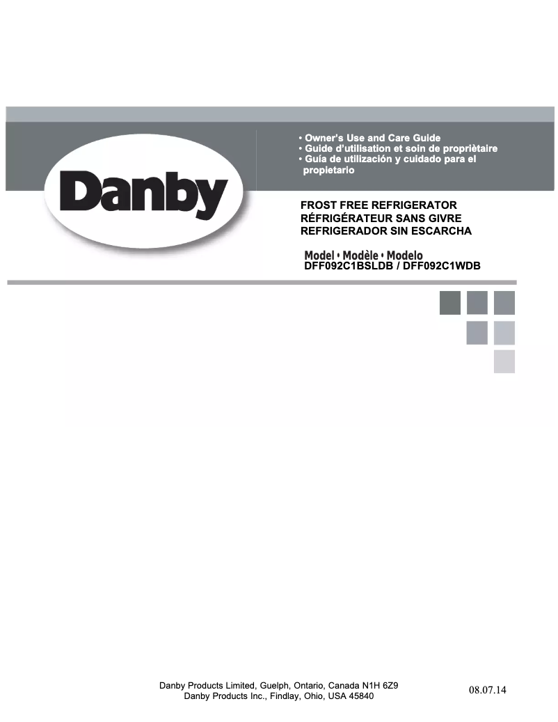 Page 1 of the manual User Manual Danby DFF092C1WDB
