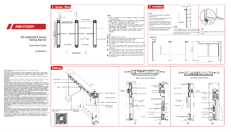 Page 1 of the manual Quick Start Guide Hikvision DS-K3B220LX