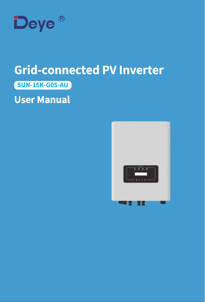 Page 1 of the manual User Manual Deye SUN-15K-G05-AU