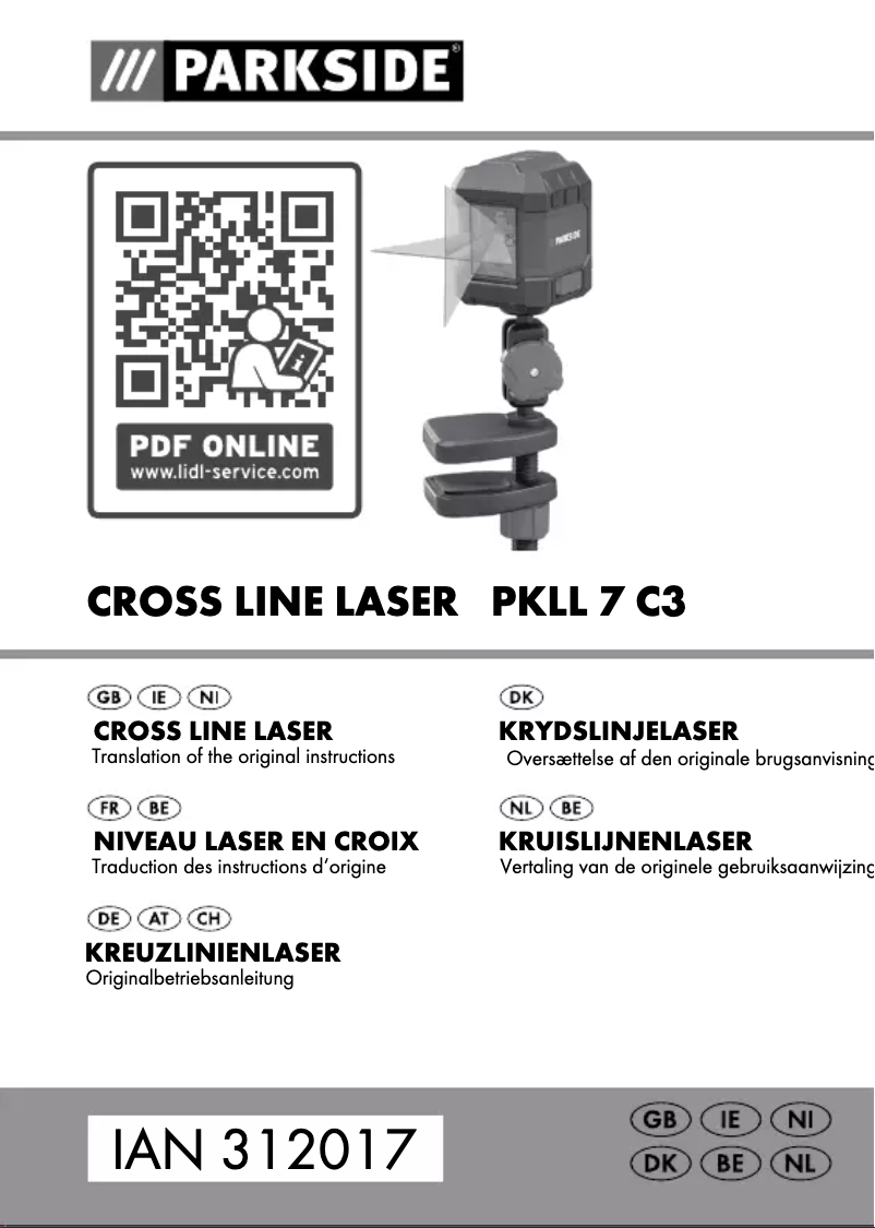 First page image of the manual for PKLL 7 C3