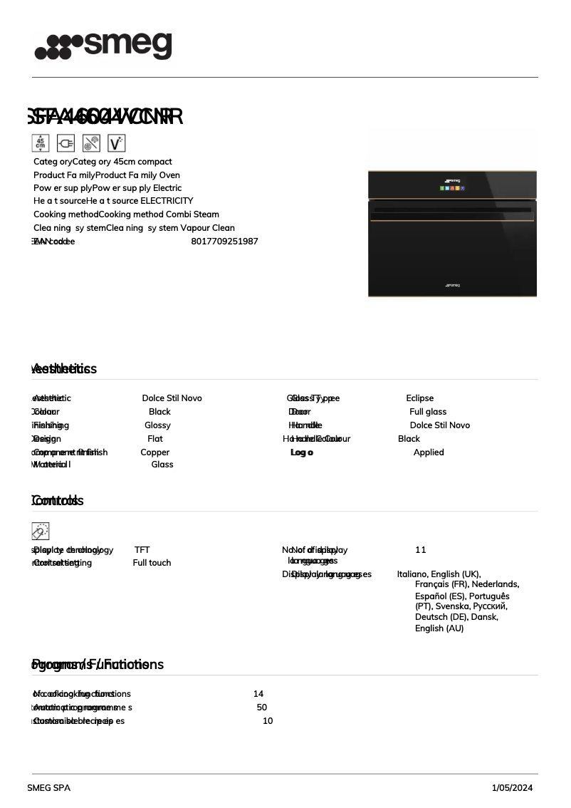 First page image of the manual for SFA4604VCNR