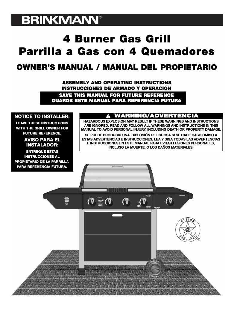 Page 1 of the manual Use and Maintenance Manual Brinkmann 810-8412-SB