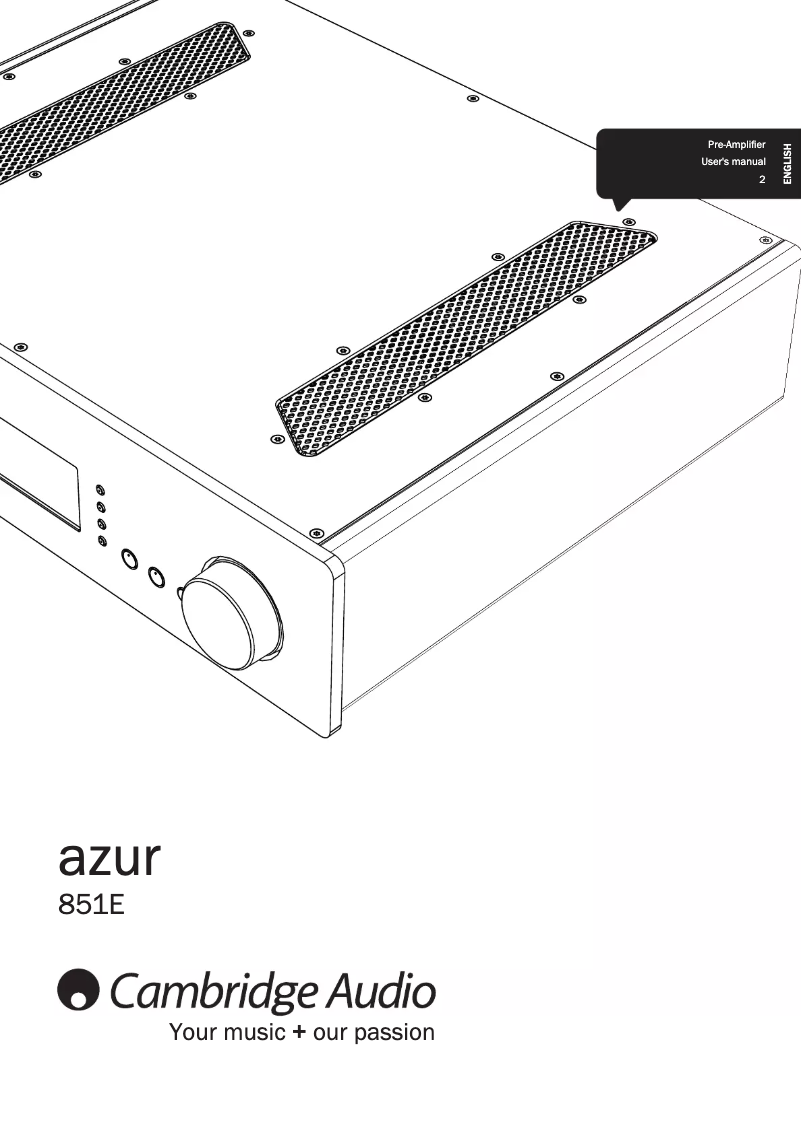 First page image of the manual for Azur 851E