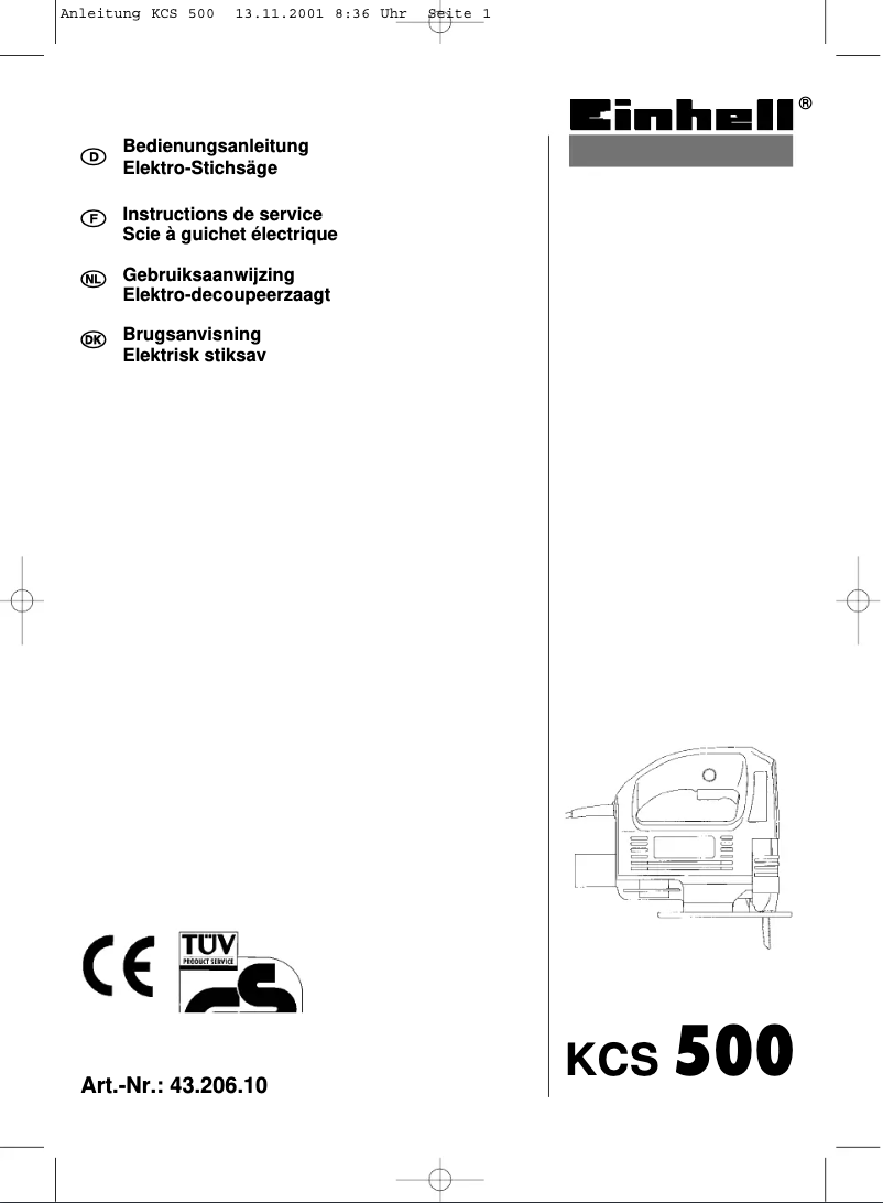 Page 1 of the manual User Manual Einhell KCS 500
