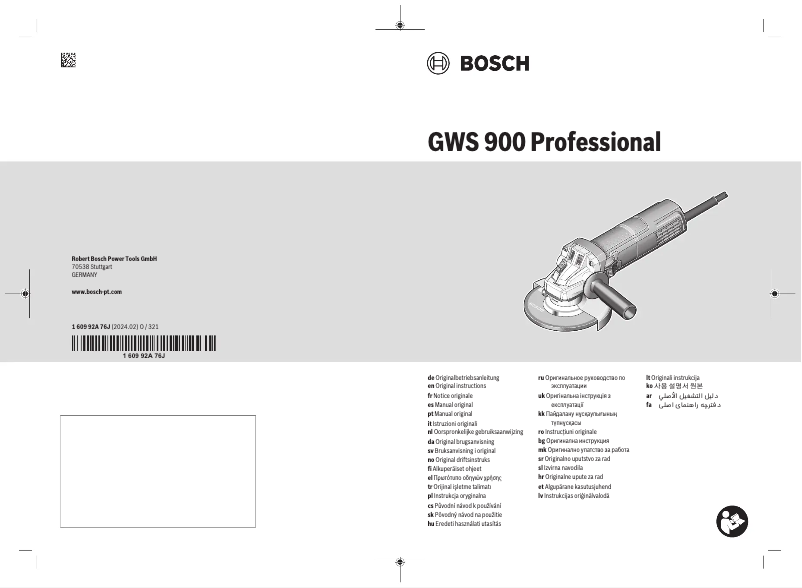 Page 1 of the manual User Manual Bosch GWS 900 Professional