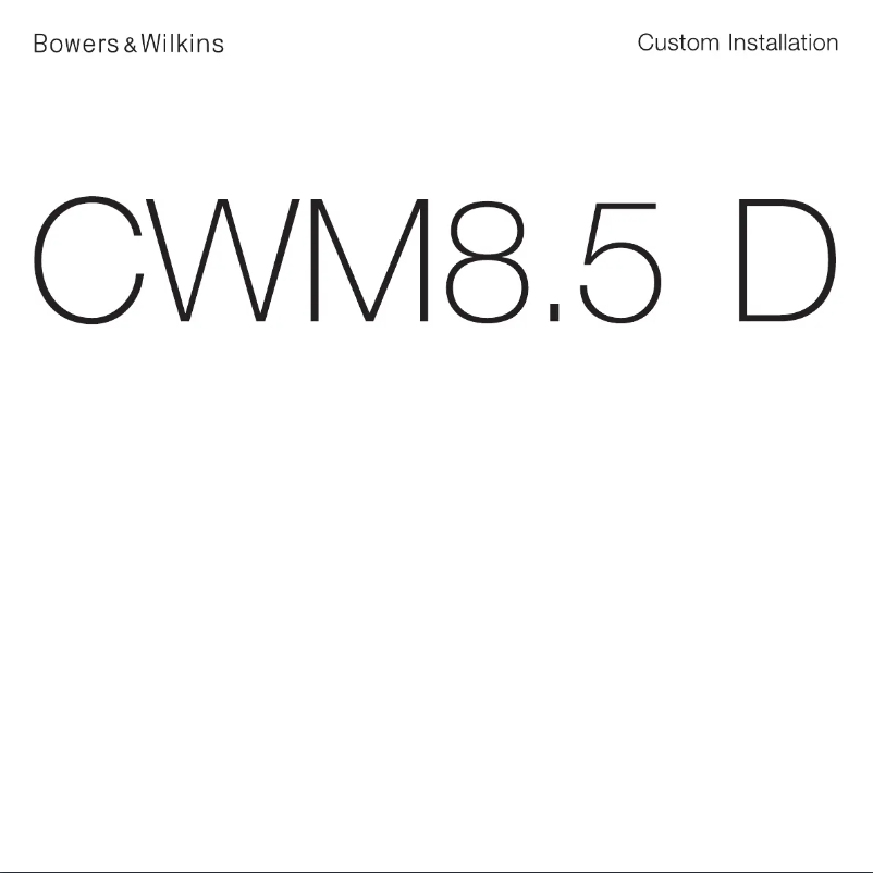 Page 1 of the manual User Manual Bowers & Wilkins CWM8.5 D