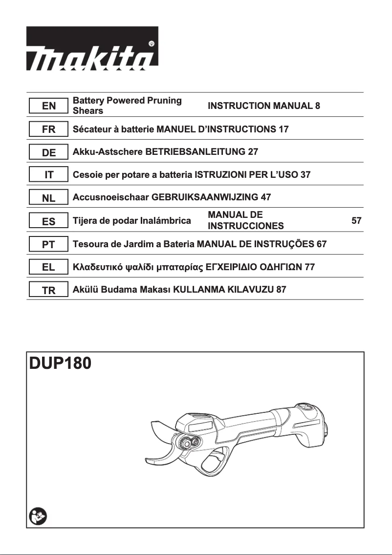 First page image of the manual for DUP180