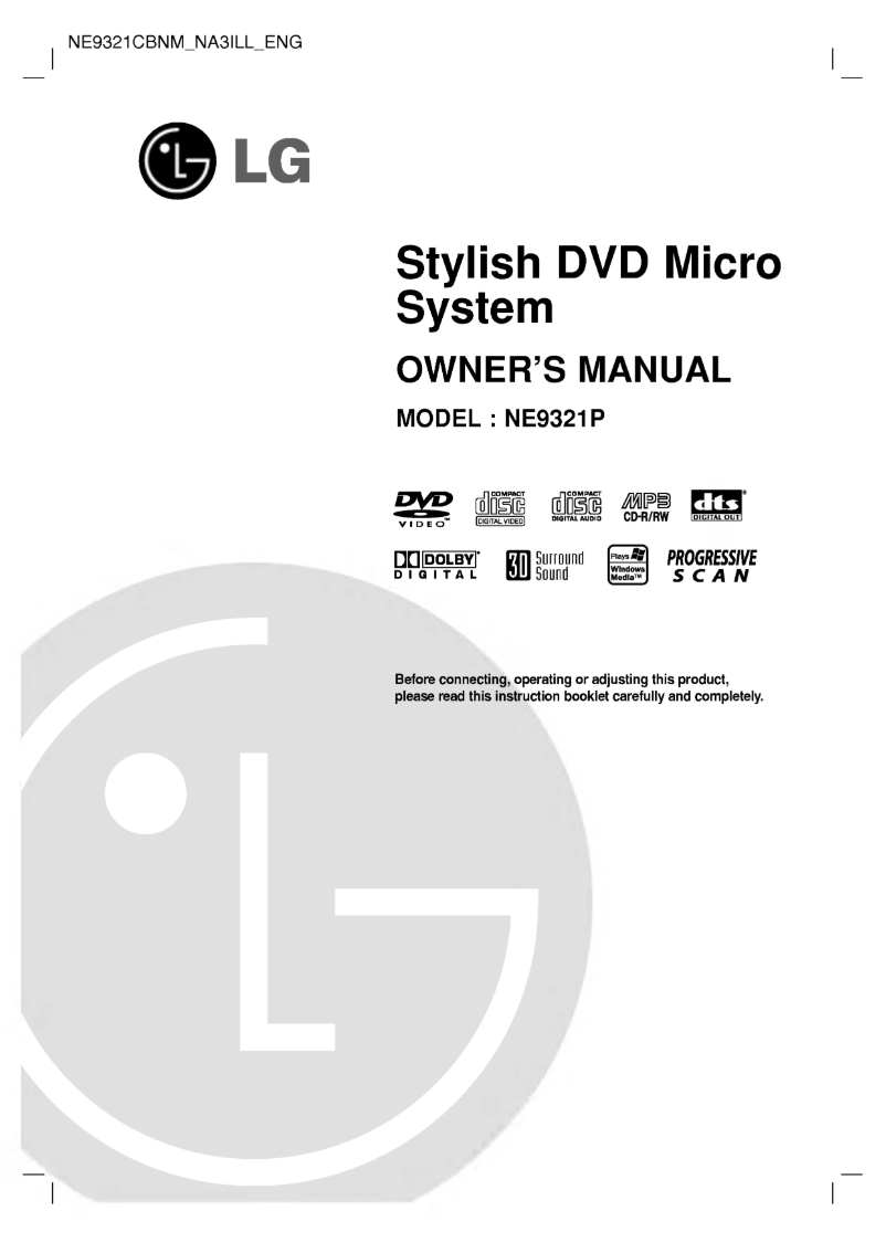 Page 1 of the manual User Manual LG NE9321CBPM