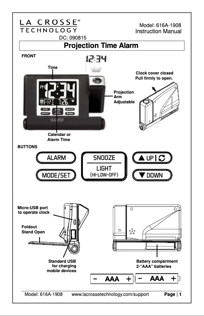 First page image of the manual for 616A-1908
