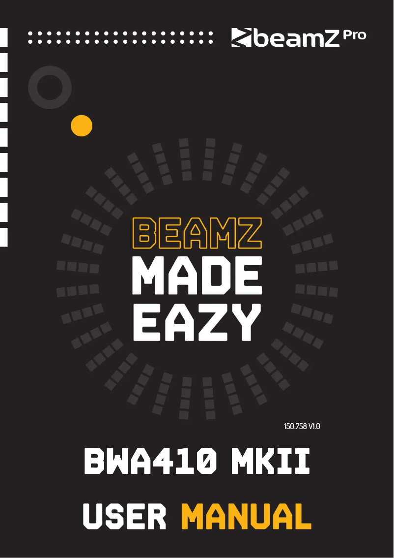 First page image of the manual for BWA410