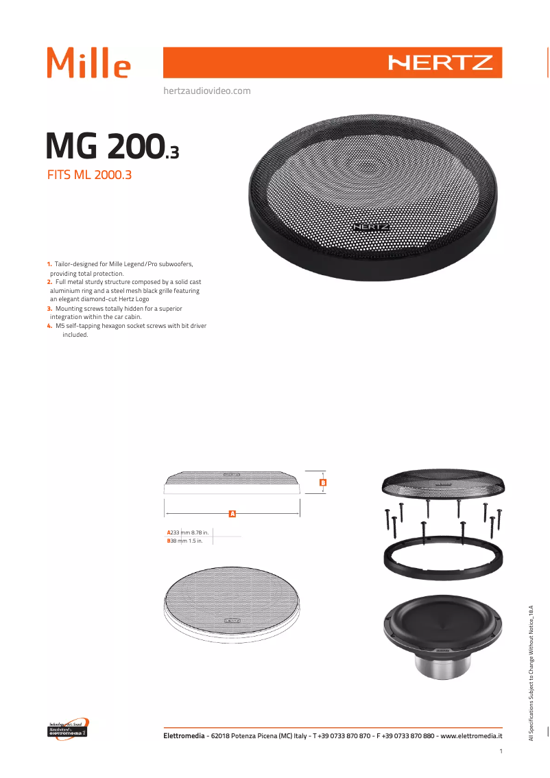 Image de la première page du manuel de l'appareil Mille MG 200.3