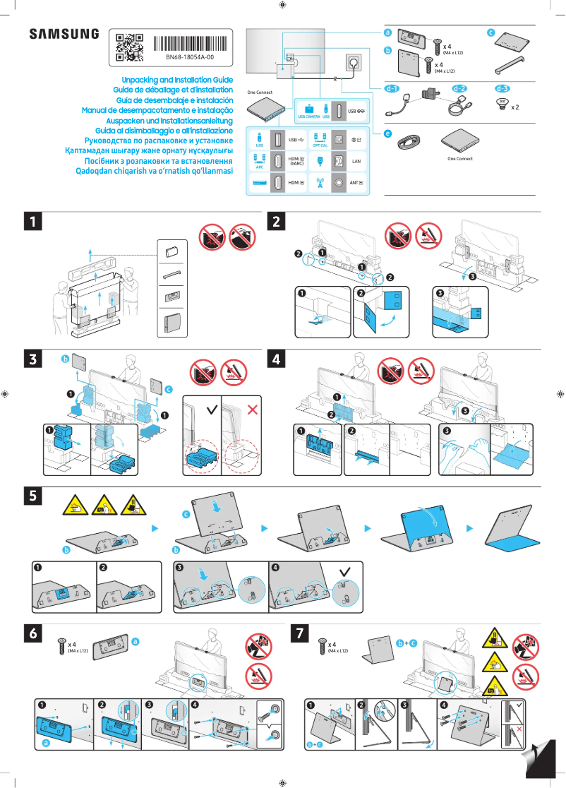 Page 1 of the manual Installation Guide Samsung QA77S95DAU