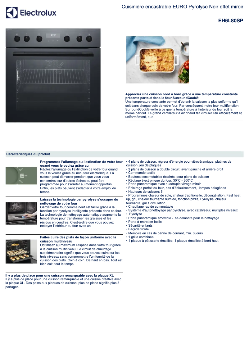First page image of the manual for EH6L80SP