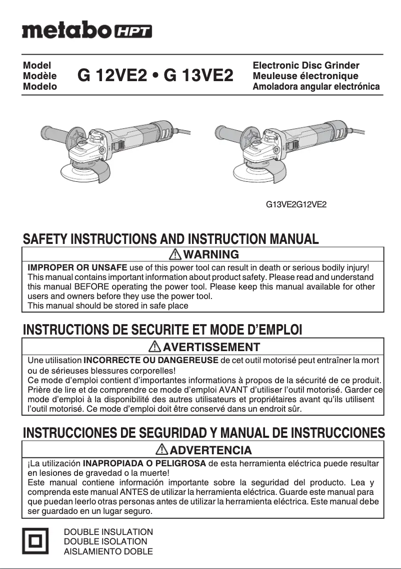 First page image of the manual for G12VE2