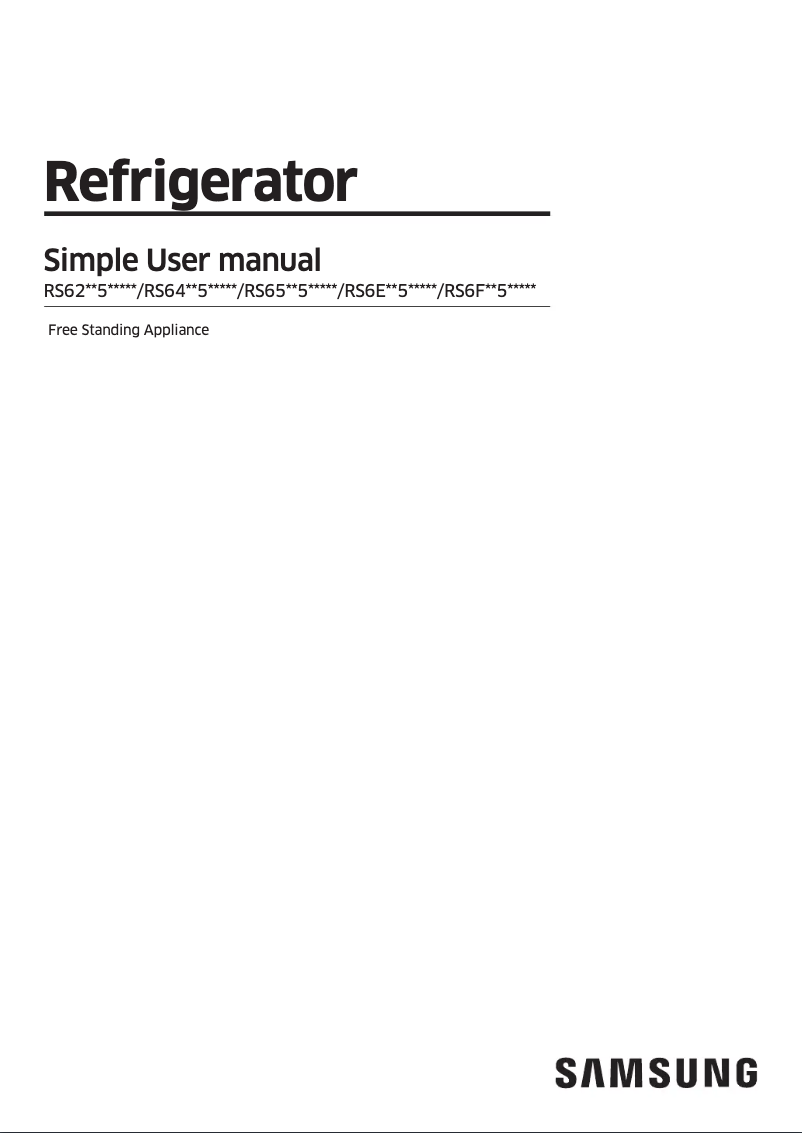 First page image of the manual for RS65R5691B4