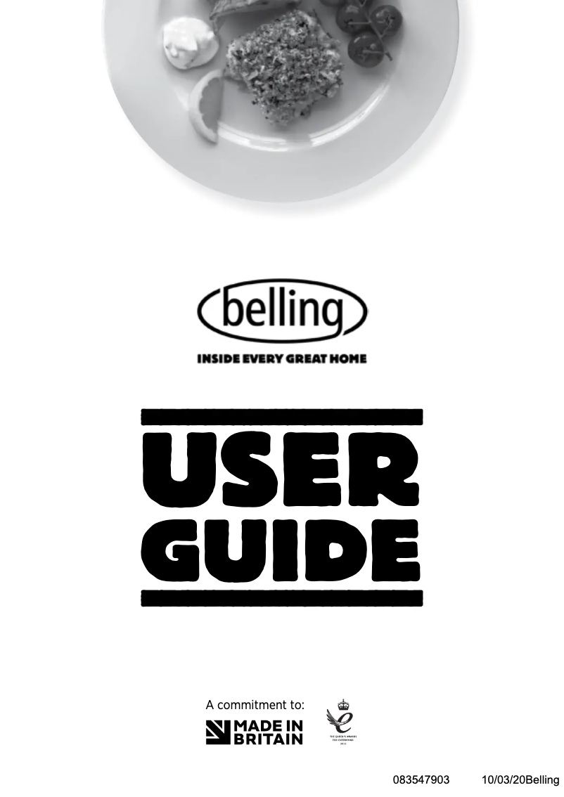 Page 1 of the manual User Manual Belling Cookcentre 110