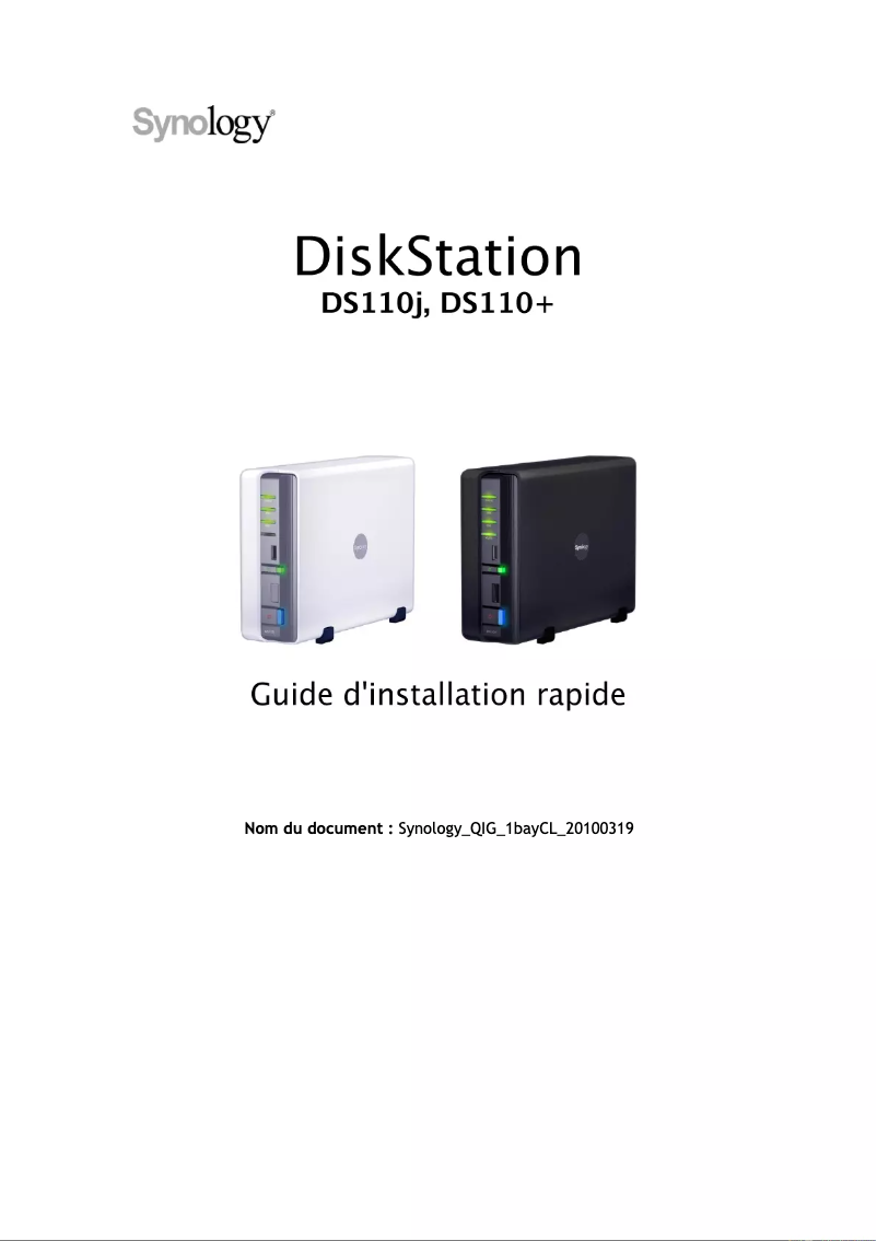 Page 1 of the manual User Manual Synology DiskStation DS110j