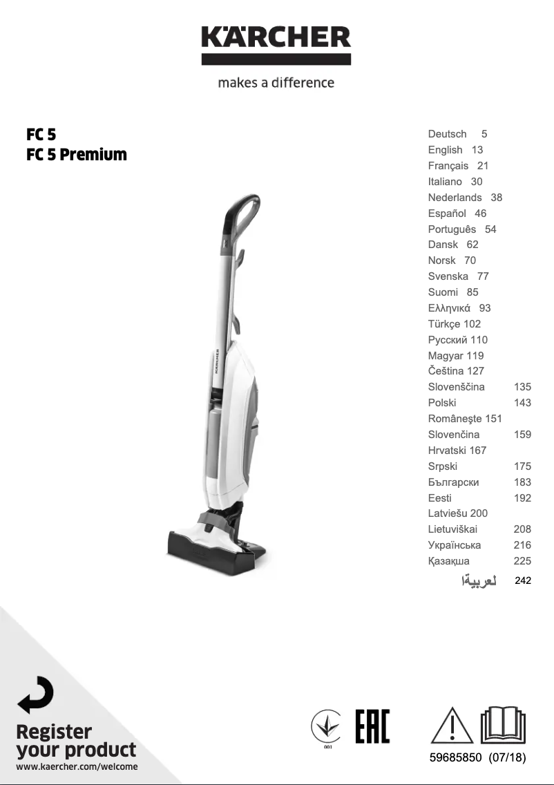 Image de la première page du manuel de l'appareil FC 5 Premium