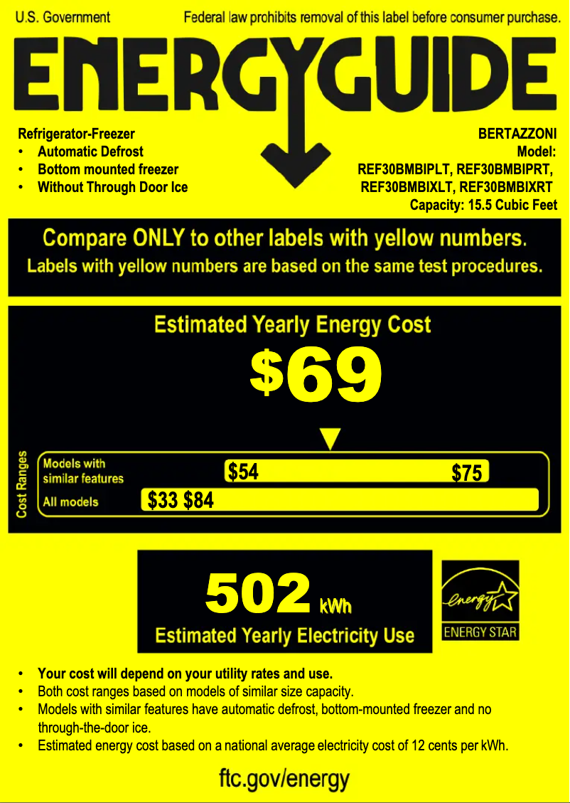 First page image of the manual for REF30BMBIXLT