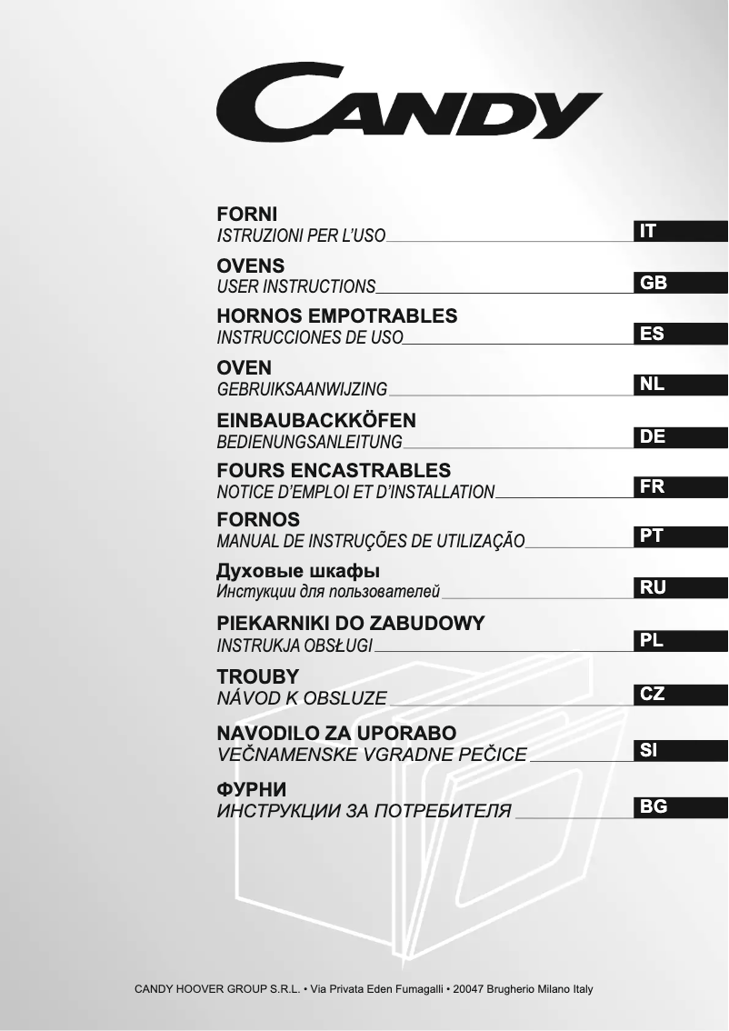 Page 1 of the manual User Manual Candy FLE0502A/6X