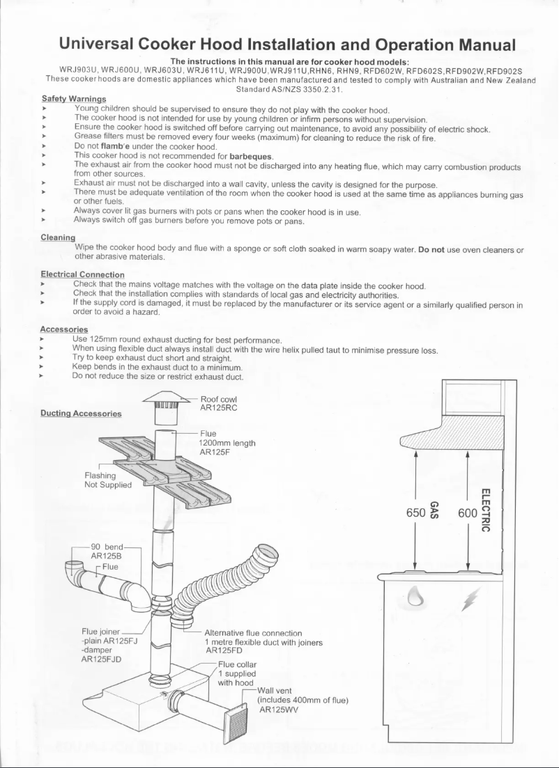 Page 1 of the manual User Manual Chef RFD602S