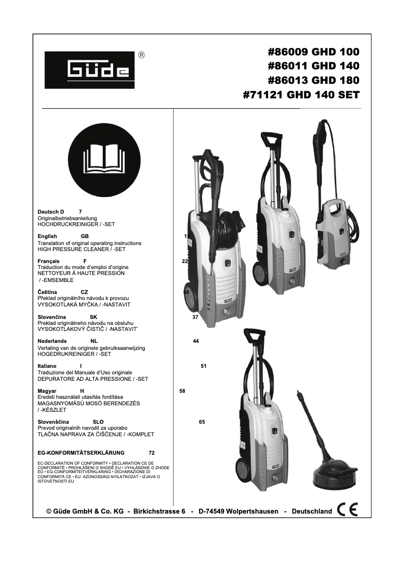 Page 1 of the manual User Manual Güde GHD 180