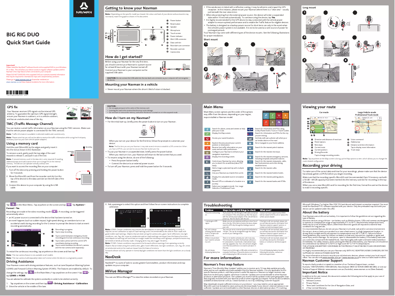 First page image of the manual for Big Rig Duo