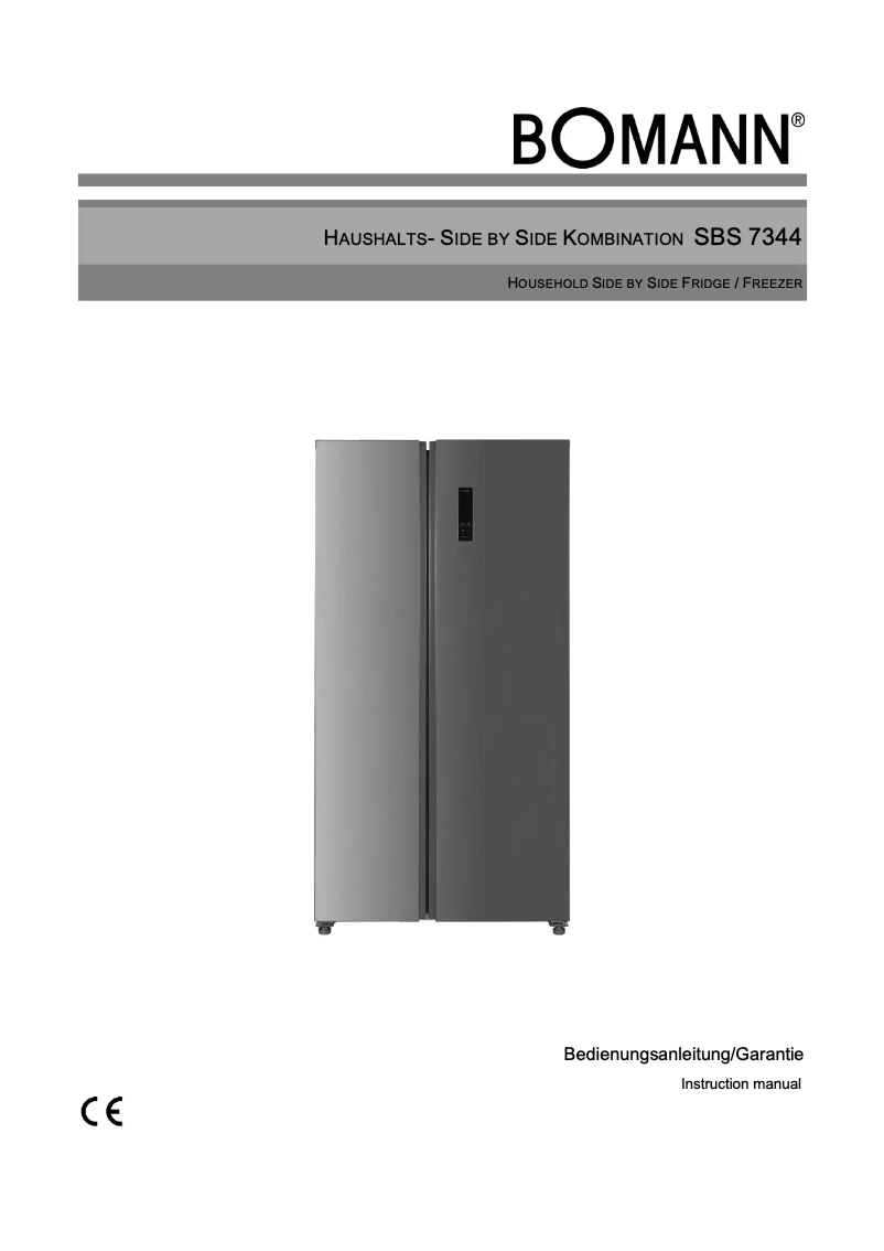 Page 1 of the manual User Manual Bomann SBS 7344