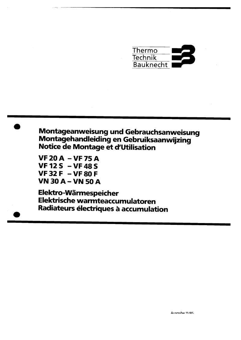 First page image of the manual for VN50A