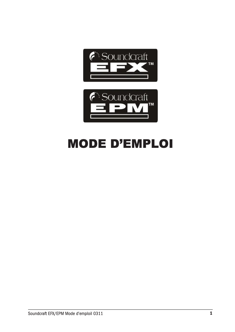 First page image of the manual for EFX12